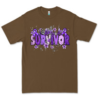 Cacao I am a survivor purple ribbon Premium Tee - NancyCooperArtShop