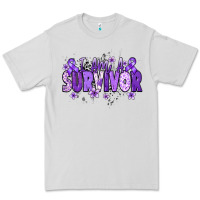 Dove Grey I am a survivor purple ribbon Premium Tee - NancyCooperArtShop