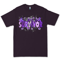 Plum I am a survivor purple ribbon Premium Tee - NancyCooperArtShop