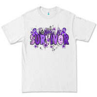 White I am a survivor purple ribbon Premium Tee - NancyCooperArtShop