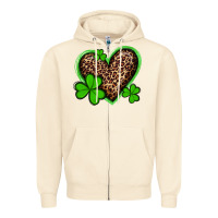 Sandshell st patricks day leopard heart with shamrocks Zipper Hoodie - Artiststas