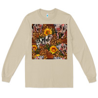 Western Spotted Pig With Sunflowers Seamless Long Sleeve Tee | Teevron