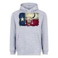 Heather Grey distressed tesas flag Heavyweight Hoodie - BarkalooDesign