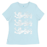 Baby Blue Retro Three England Lions Vintage Souvenir Ladies Tee - longCreatives