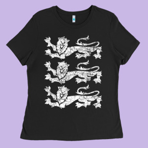 Retro Three England Lions Vintage Souvenir Ladies Tee Designed By Longcreatives