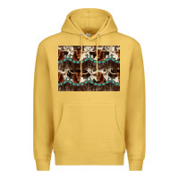 Antique Gold Longhorn Cow Pattern Premium Hoodie - CowhideDigitalArt