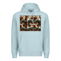 Blue Mist Longhorn Cow Pattern Premium Hoodie - CowhideDigitalArt