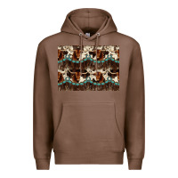 Chestnut Longhorn Cow Pattern Premium Hoodie - CowhideDigitalArt