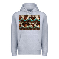 Heather Grey Longhorn Cow Pattern Premium Hoodie - CowhideDigitalArt