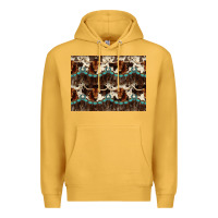 Mustard Longhorn Cow Pattern Premium Hoodie - CowhideDigitalArt