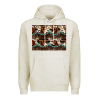 Oatmeal Heather Longhorn Cow Pattern Premium Hoodie - CowhideDigitalArt
