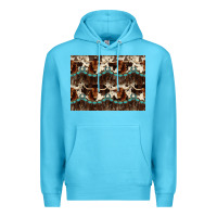 Ocean Blue Longhorn Cow Pattern Premium Hoodie - CowhideDigitalArt