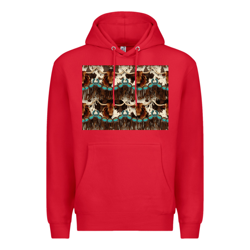 Longhorn Cow Pattern Premium Hoodie by CowhideDigitalArt | Teevron