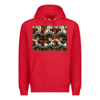 Red Longhorn Cow Pattern Premium Hoodie - CowhideDigitalArt