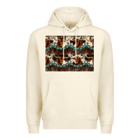 Sandshell Longhorn Cow Pattern Premium Hoodie - CowhideDigitalArt