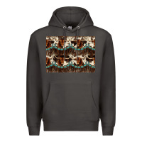 Smoke Longhorn Cow Pattern Premium Hoodie - CowhideDigitalArt