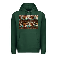Sports Green Longhorn Cow Pattern Premium Hoodie - CowhideDigitalArt