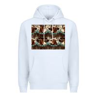 White Longhorn Cow Pattern Premium Hoodie - CowhideDigitalArt