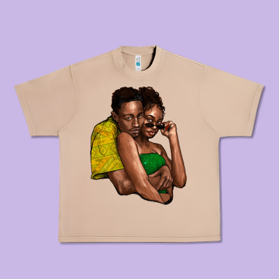 Black Couple Urban Heavy Tee Designed By Howdyjamesfarm