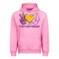 Fuchsia Pink peace love nursing Urban Hoodie - AdoDesignShop