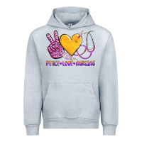 Heather Grey peace love nursing Urban Hoodie - AdoDesignShop