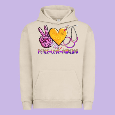 Peace Love Nursing Urban Hoodie Designed By Adodesignshop