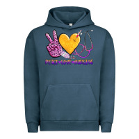 Pigment Midnight Navy peace love nursing Urban Hoodie - AdoDesignShop