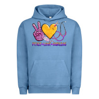 Pigment Pebble Blue peace love nursing Urban Hoodie - AdoDesignShop