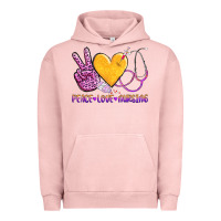 Pigment Salmon peace love nursing Urban Hoodie - AdoDesignShop