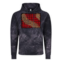 Cloud Black leopard buffalo plaid background Vintage Hoodie - CowCowDesign