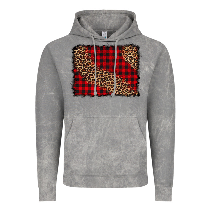Leopard Buffalo Plaid Background Vintage Hoodie by CowCowDesign | Teevron