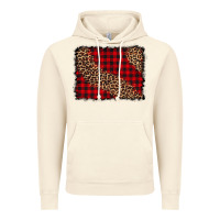Vintage Artic leopard buffalo plaid background Vintage Hoodie - CowCowDesign