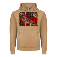 Vintage Camel leopard buffalo plaid background Vintage Hoodie - CowCowDesign