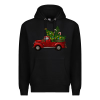 Black Christmas Trees With Truck Premium Hoodie - RanaPortraitStore