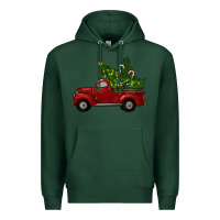 Sports Green Christmas Trees With Truck Premium Hoodie - RanaPortraitStore