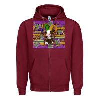 Burgundy mardi gras cow Zipper Hoodie - Artiststas