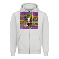 Dove Grey mardi gras cow Zipper Hoodie - Artiststas