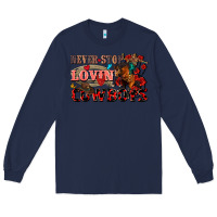 Navy Never stop lovin cowboys Long Sleeve Tee - FaDigitalArtStudio
