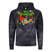 Cloud Black Hello Summer Vintage Hoodie - CowCowDesign