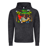 Vintage Black Hello Summer Vintage Hoodie - CowCowDesign