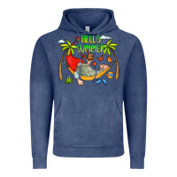 Vintage Denim Hello Summer Vintage Hoodie - CowCowDesign