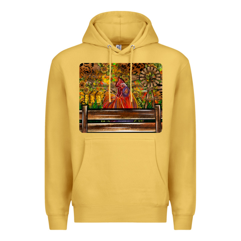 Farm Life Rooster Premium Hoodie by CowhideDigitalArt | Teevron