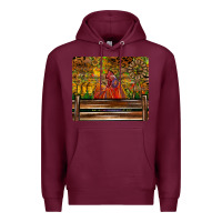 Burgundy Farm Life Rooster Premium Hoodie - CowhideDigitalArt