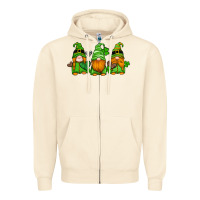 St Patricks Day Gnomes With Western Hearts And Shamrocks Zipper Hoodie | Teevron