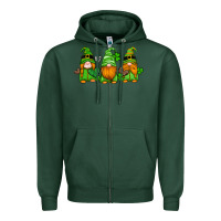 Sports Green st patricks day gnomes with western hearts and shamrocks Zipper Hoodie - Artiststas