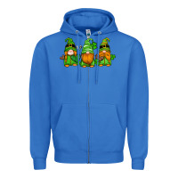True Royal st patricks day gnomes with western hearts and shamrocks Zipper Hoodie - Artiststas