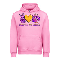 Fuchsia Pink peace love dogs Urban Hoodie - AdoDesignShop