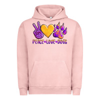 Pigment Salmon peace love dogs Urban Hoodie - AdoDesignShop