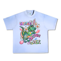 Grape Ice Easter Saurus Rex Easter Day Urban Heavy Tee - CowGirlArtShop