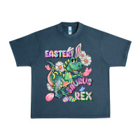 Midnight Navy Easter Saurus Rex Easter Day Urban Heavy Tee - CowGirlArtShop